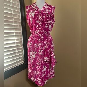 Vintage Ralph Lauren Pink Floral A-Line Skirt Silk